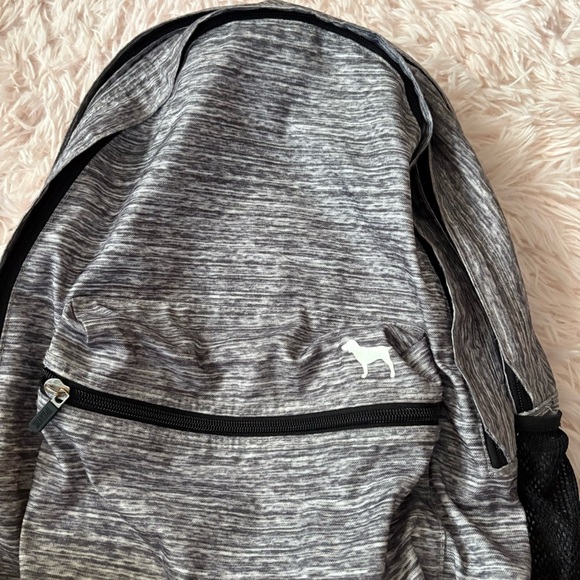 PINK Victoria's Secret Gray and Black Backpack Sporty Design Campus Bag Vintage - Picture 3 of 6